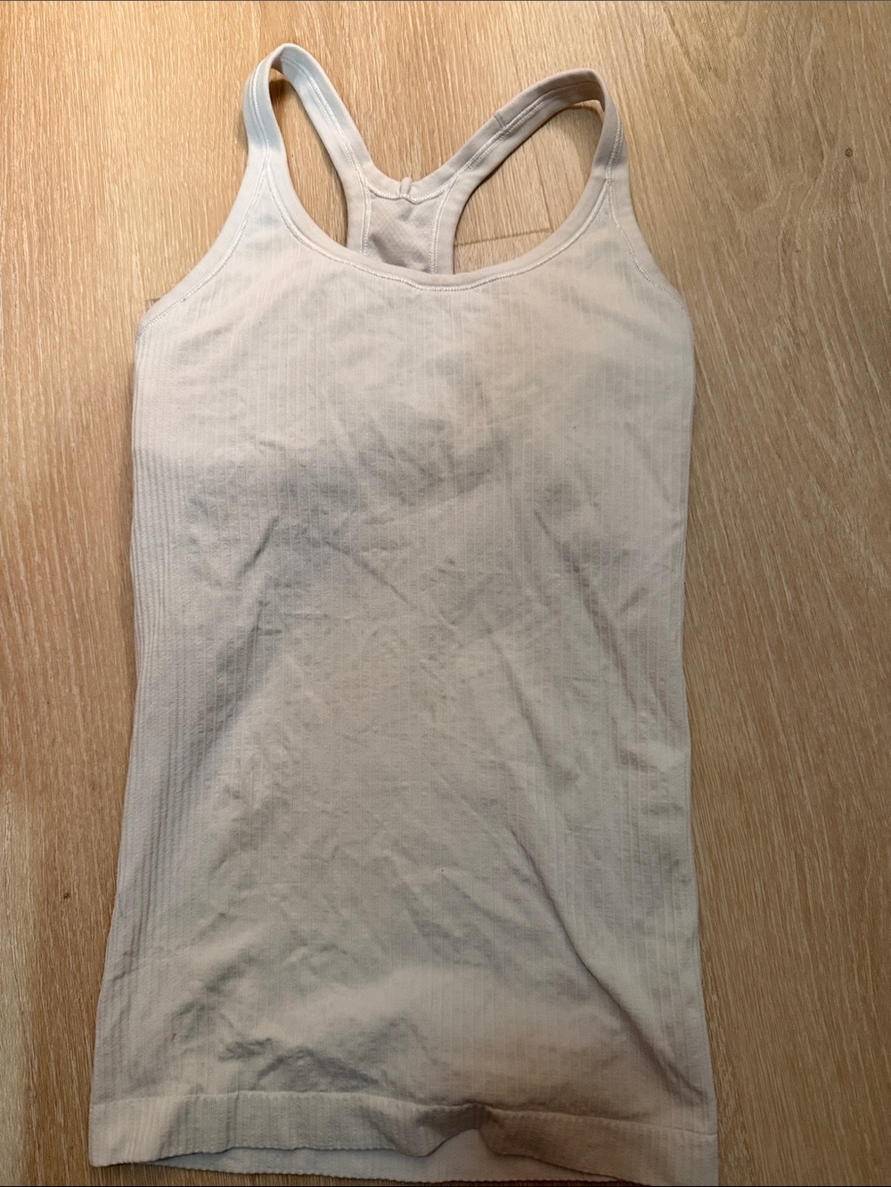 lululemon athletica Off-White Ribbed Racerback Tank